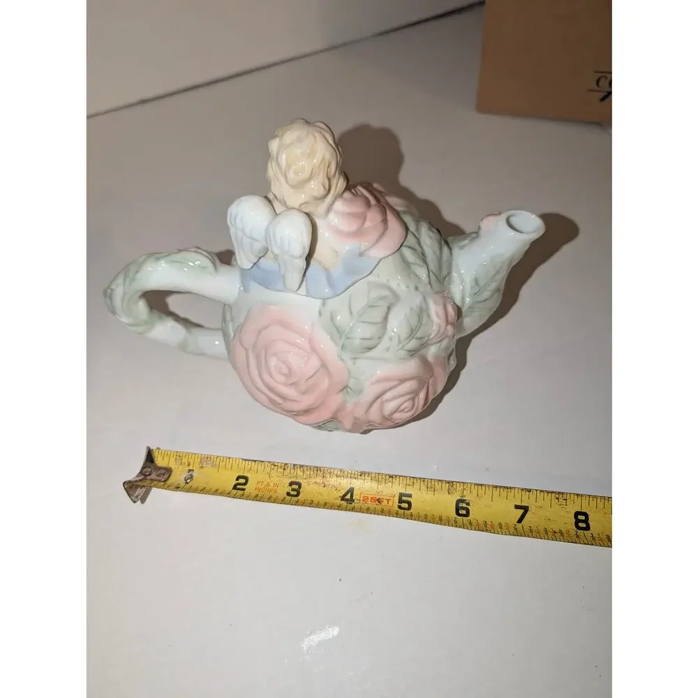 Vintage Beautiful AVON Cherub Angel Mug Roses Teapot Blue Pink Green